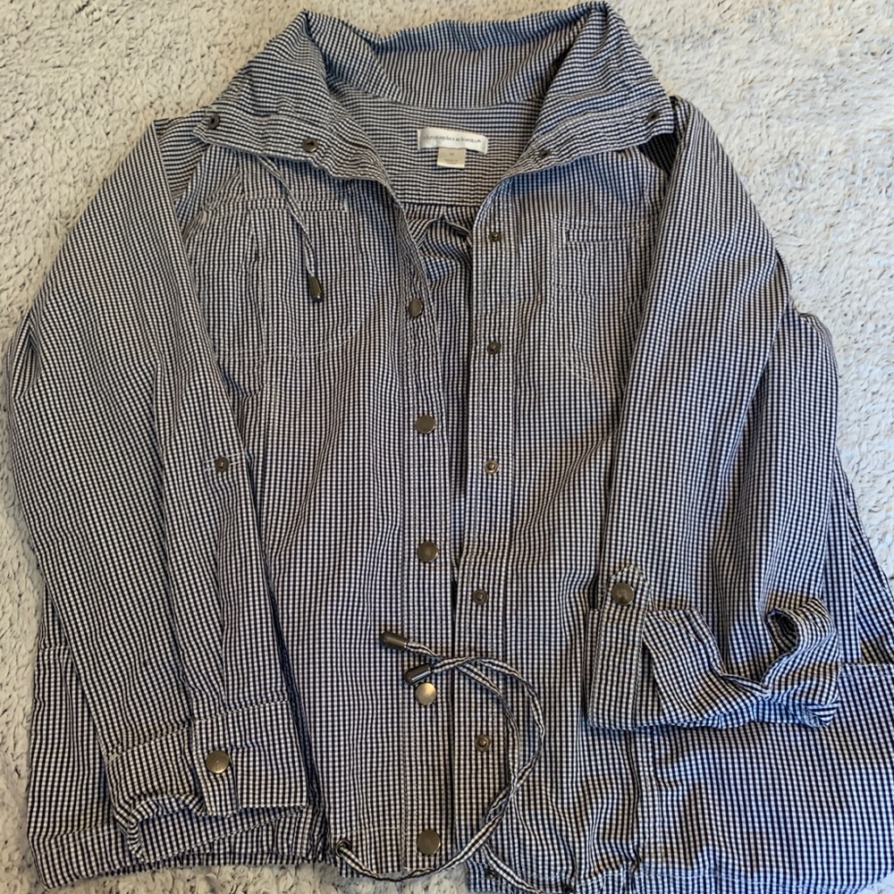 Medium Christopher and Banks Gingham Print Jacket